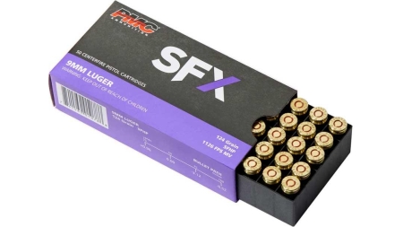 PMC SFX Handgun Ammunition 9mm Luger 124 gr. JHP 1201 fps 50/ct
