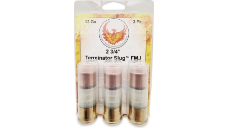 Phoenix Rising Terminator Slug Shotshell 12ga 2-3/4" 515gr FMJ Slug 1520fps 3/ct