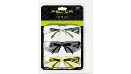 3M Peltor Sport SecureFit 400 Shooting Glasses Multiple Colors 3/ct