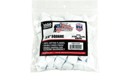 Pro-Shot 3/4" Square 100% Cotton Patches 1000/ct