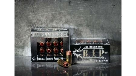 G2 Research R.I.P. Handgun Ammunition .45 ACP 162 gr HP 1020 fps 20/box
