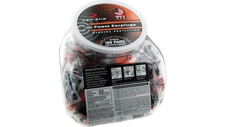 Radians 100 pairs of Uncorded Foam Earplugs in Poly Bags in a Jar