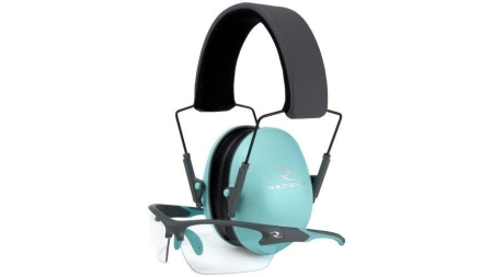 Radians Lowset Ladies Range Combo 21dB Ear Muffs and Charcoal/Teal Shooting Glasses with Clear Lens