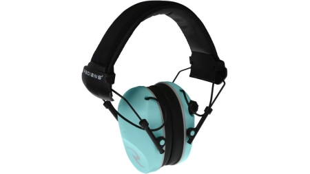 Radians Dual Microphone Electronic Earmuff 3.5mm Stereo Jack 23dB Black Aqua