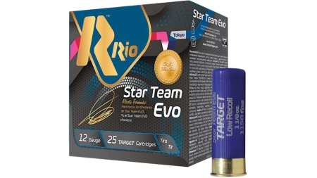 Rio Star Team EVO Shotgun Ammo 32 Low Recoil 12ga 2-3/4" 1150fps 1-1/8oz 8 Shot 25/ct