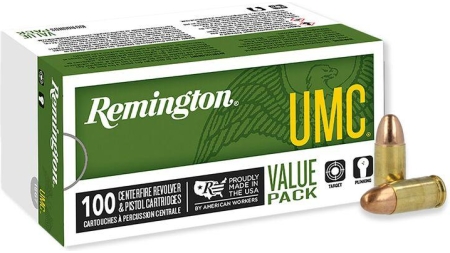 Remington UMC Handgun Ammunition 9mm Luger 115 gr FMJ 1145 fps 100/ct