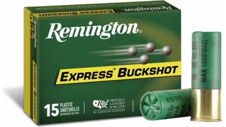 Remington Express Buckshot Shotgun Ammo 12 ga 2-3/4 in #00 Buck 1325 fps 15/ct