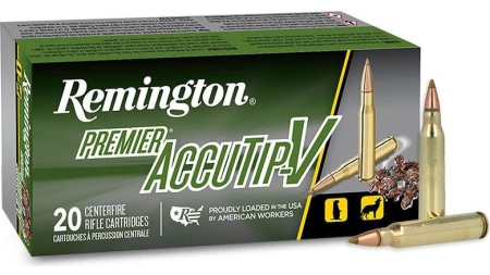 Remington Premier AccuTip Varmint Rifle Ammunition .223 Rem 55 gr ATV 3240 fps 20/ct