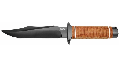 SOG Super SOG Bowie Knife 7.5" Blade Brown Leather