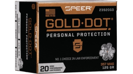 Speer Gold Dot Handgun Ammunition .357 Mag 125 gr HP 1450 fps 20/ct