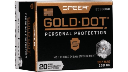 Speer Gold Dot Handgun Ammunition .357 Mag 158 gr HP 1235 fps 20/ct