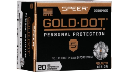 Speer Gold Dot Handgun Ammunition .45 ACP 185 gr HP 1050 fps 20/ct