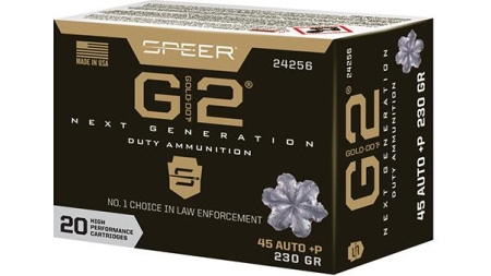 Speer Gold Dot Handgun Ammunition .45 Auto(+P) 230 gr G2 910 fps 20/ct