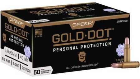 Speer Gold Dot Handgun Ammunition 5.7X28mm 40gr HP 50/ct