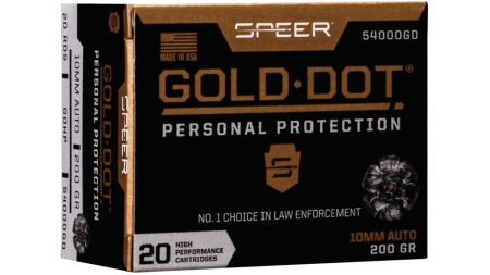 Speer Gold Dot Handgun Ammunition 10mm Auto 200 gr HP 1100 fps 20/ct