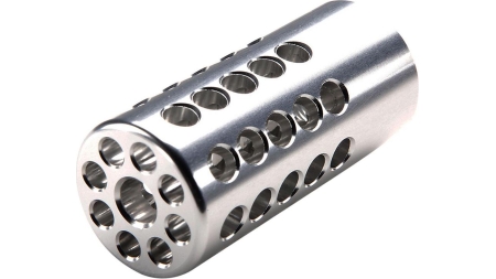 Tactical Solutions X-Ring Rifle Muzzle Compensator for Ruger 10/22 .22 LR .920" 1/2x28 Thread Silver