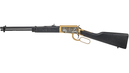 Rossi Rio Bravo Rough Riders/ Theodore Roosevelt Engraved PVD Gold Rifle .22 LR 15rd Capacity 18' Barrel Wood Stock