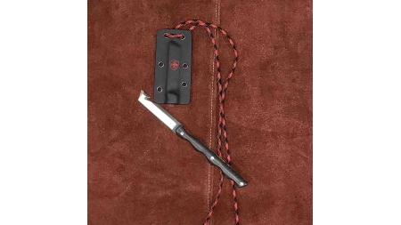 Templar Neck Knife Black Powder D2 2 2/5" Drop Point Blade Silver