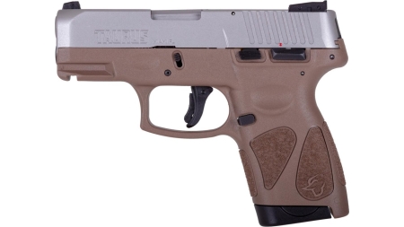 Taurus G2S Handgun 9mm Luger 7rd Magazines 3.2" Barrel Stainless Slide/Brown Grip