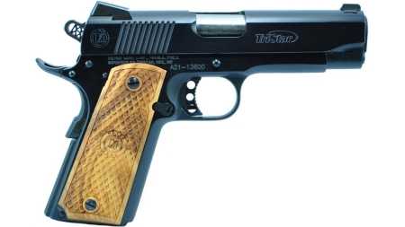 TriStar American Classic Commander 1911 Handgun 9mm Luger 10rd Magazine 4.25" Barrel Black with Wood Grip