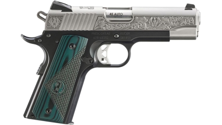 Ruger SR1911 "271 Cardwell Rd." Street Edition Handgun 45 Auto 7rd Magazines(2) 4.25" Barrel Engraved Frame G10 Grips
