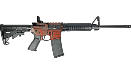 Ruger "Texas Orange" AR-556 Rifle 5.56mm NATO 30rd Mag 16.10" Barrel Custom Stock Finish