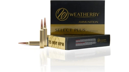 Weatherby Select Plus Hornady SST Rifle Ammunition 25 Wby RPM 117gr PT 3150 fps 20/ct