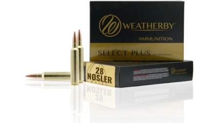 Weatherby Select Plus Rifle Ammunition 28 Nosler 163gr Hammer Custom 3175 fps 20/ct