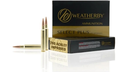 Weatherby Select Plus Classic Hybrid Rifle Ammunition .280 Ackley Improved 168 gr JHP 20/ct