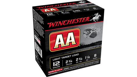 Winchester AA Target 12 ga 2-3/4" 2 1/2 dr 1-1/8 oz #8 25/ct