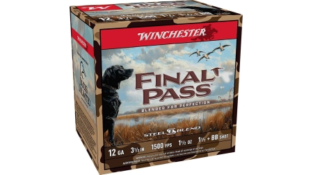 Winchester Final Pass Shotshells 12ga 3-1/2" 1-1/2oz 1500 fps #1.5 & #BB Shot 25/ct