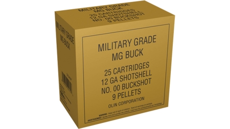 Winchester Military Grade Shotshells 12 ga 2-3/4" 9 plts #00 25/ct