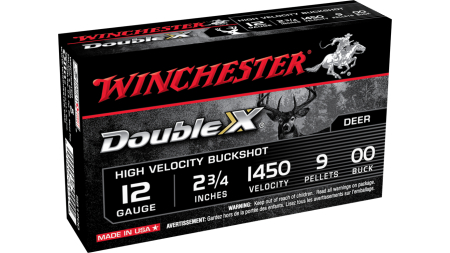Winchester Double X High-Velocity Buckshot Shotshells 12 ga 2-3/4" 9 plts #00 1450 fps 5/ct