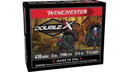 Winchester Double X Diamond Grade Turkey Shotshells .410 ga 3" 3/4 oz 1100 fps #7.5 10/ct