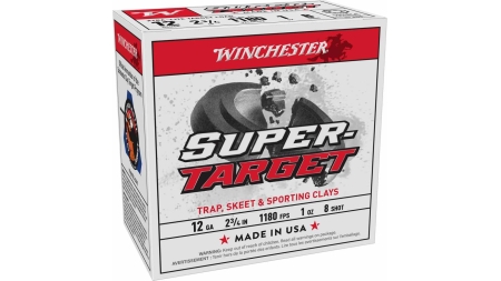 Winchester Super-Target Shotshells 12 ga 2-3/4" 1 oz 1180 fps #8 25/ct