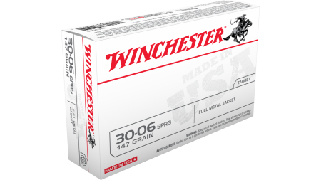 Winchester USA Rifle Ammunition .30-06 Sprg 147 gr. FMJ 3020 fps 20/ct