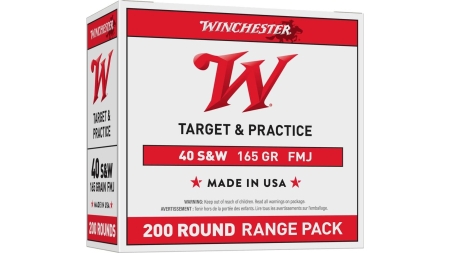 Winchester Target Handgun Ammunition .40 S&W 165 gr. FMJ 1060 fps 200/ct