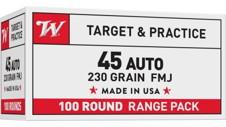 Winchester USA Handgun Ammunition .45 ACP 230 gr. FMJ 835 fps 100/ct