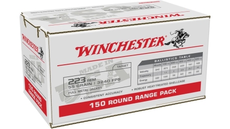 Winchester USA Lake City Rifle Ammunition .223 Rem 55 gr. FMJ 3240 fps 150/ct