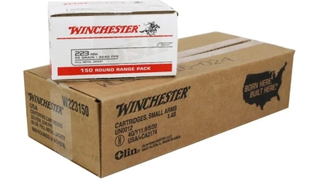 Winchester Lake City Rifle Ammunition .223 Rem 55 gr. FMJ 600/ct Case (4-150 round boxes)