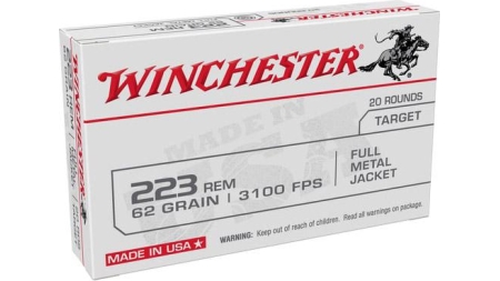 Winchester USA LC Rifle Ammunition .223 Rem 62 gr. FMJ 3100 fps 20/ct