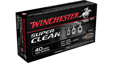Winchester Super Clean NT Handgun Ammunition .40 S&W 120 gr. JSP 1250 fps 50/ct