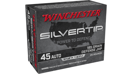 Winchester Silvertip Handgun Ammunition .45 ACP 185 gr. JHP 1000 fps 20/ct