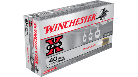 Winchester Super X WinClean Handgun Ammunition .40 S&W 180 gr. JSP 990 fps 50/ct