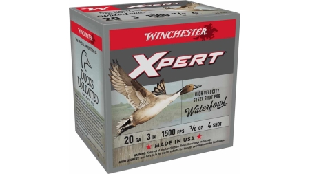 Winchester Xpert High-Velocity Steel Shotshells 20 ga 3" 7/8 oz 1500 fps #4 25/ct