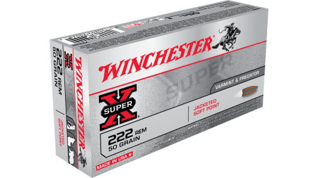 Winchester Super-X Rifle Ammunition .222 Rem 50 gr. PSP 3140 fps 20/ct
