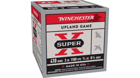 Winchester Super-X High-Brass Shotshells .410 ga 3" 3/4 oz 1100 fps #8-1/2 Shot 25/ct