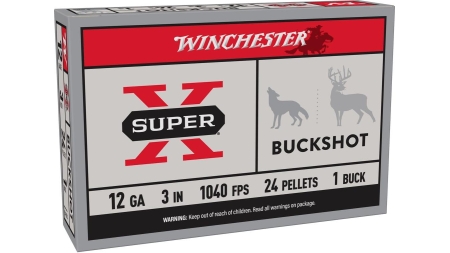 Winchester Super-X Buckshot Shotshells 12 ga 3" 1040 fps #1B 5/ct