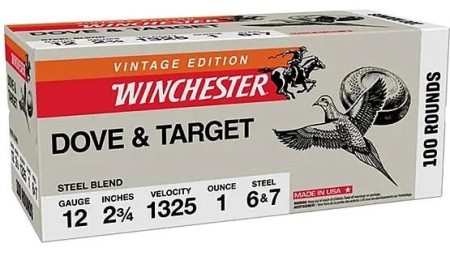 Winchester Dove & Target Steel Blend Shotshells 12ga 2-3/4" 1oz 1325 fps #6&7 100/ct
