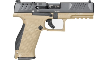 Walther PDP Full Size Optic Ready Handgun 9mm Luger 18rd Magazines(2) 4.5" Barrel Two-Tone Tan
